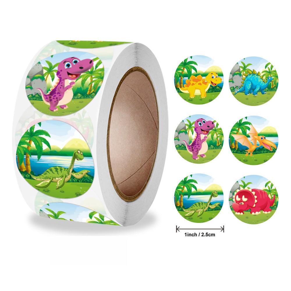 50-500pcs Animals cartoon Stickers for kids classic toys sticker school teacher reward sticker Various Dinosaur designs 1 inch