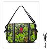SHELKSBAG Unisex Elegante Halloween Calavera Zombie Bolso Cruzado Mensajero Luminoso Impermeable Lona de Calidad Premium Bolsos de Hombro