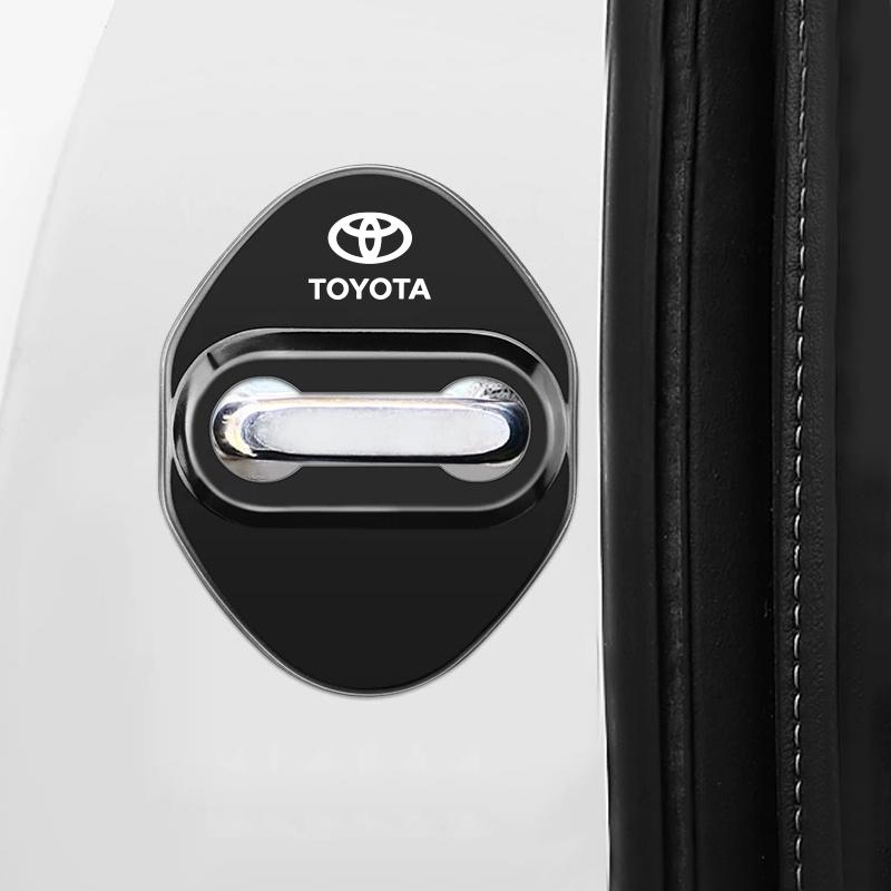 4Pcs Car Emblem Door Lock Cover Case For Toyota Supra Aygo Prado RAV4 Hilux Yaris Corolla 4Runner Camry Avalon Avensis CHR Venza CI6