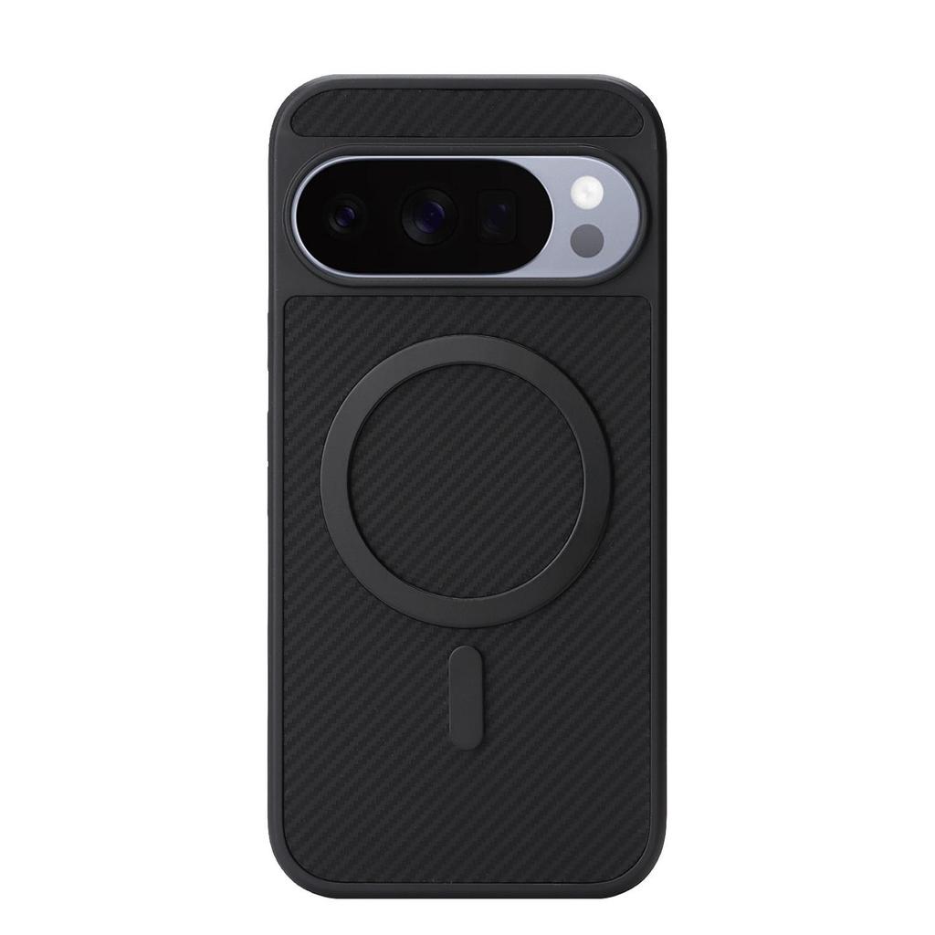 Google 10ProXL Magnetic Phone Case with Fiber Texture & Flannel Lining for Pixel9Pro