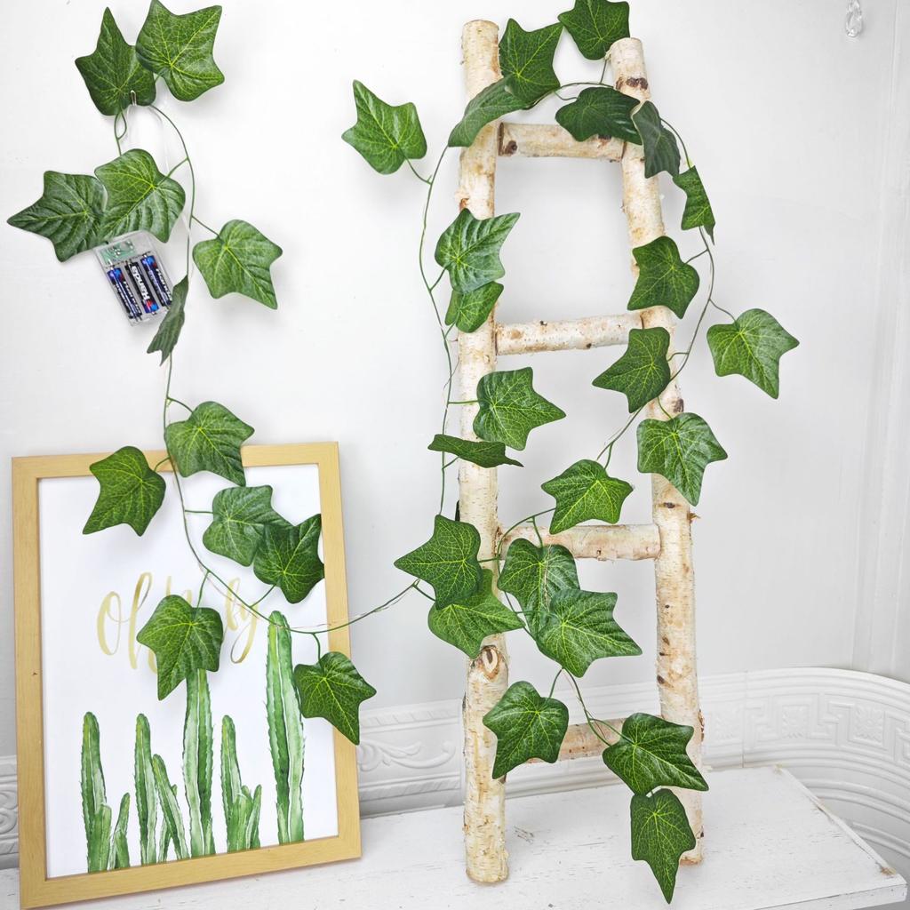 10/5/2m Fake Green Leaf Ivy Vine with LED Lights Home Bedroom Decor Wedding Glowing Artifical Plant Garland Home Decor