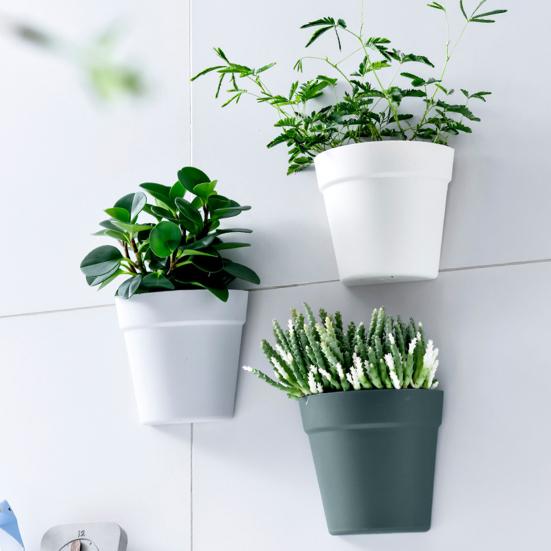Flower Pot Simple Elegant Semicircle Wall-mounted Garden Plant Succulent Pot Gardening Supplies