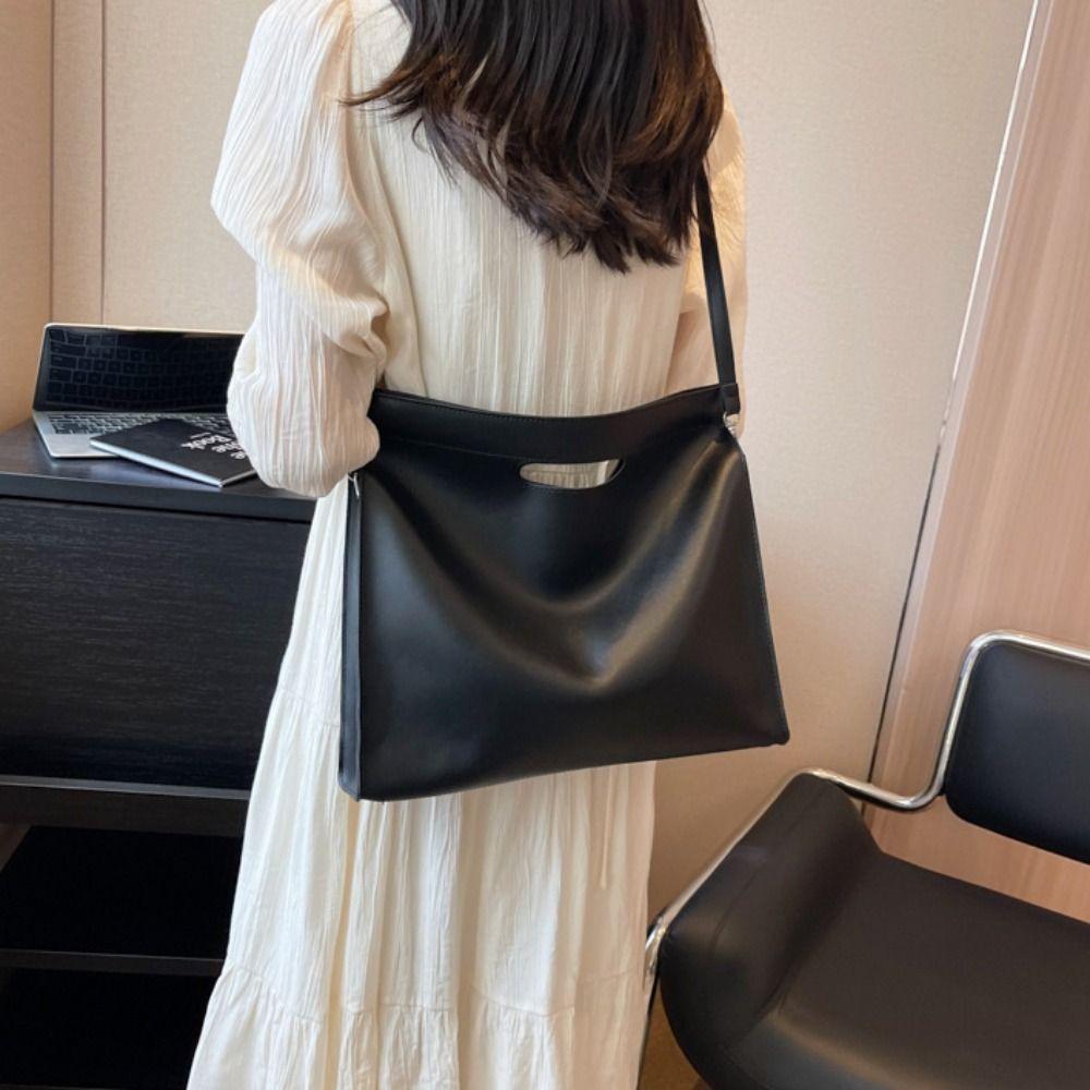 PU Office Document Tote Bag Solid Color File Bag Fashionable Computer Bag  Office Worker