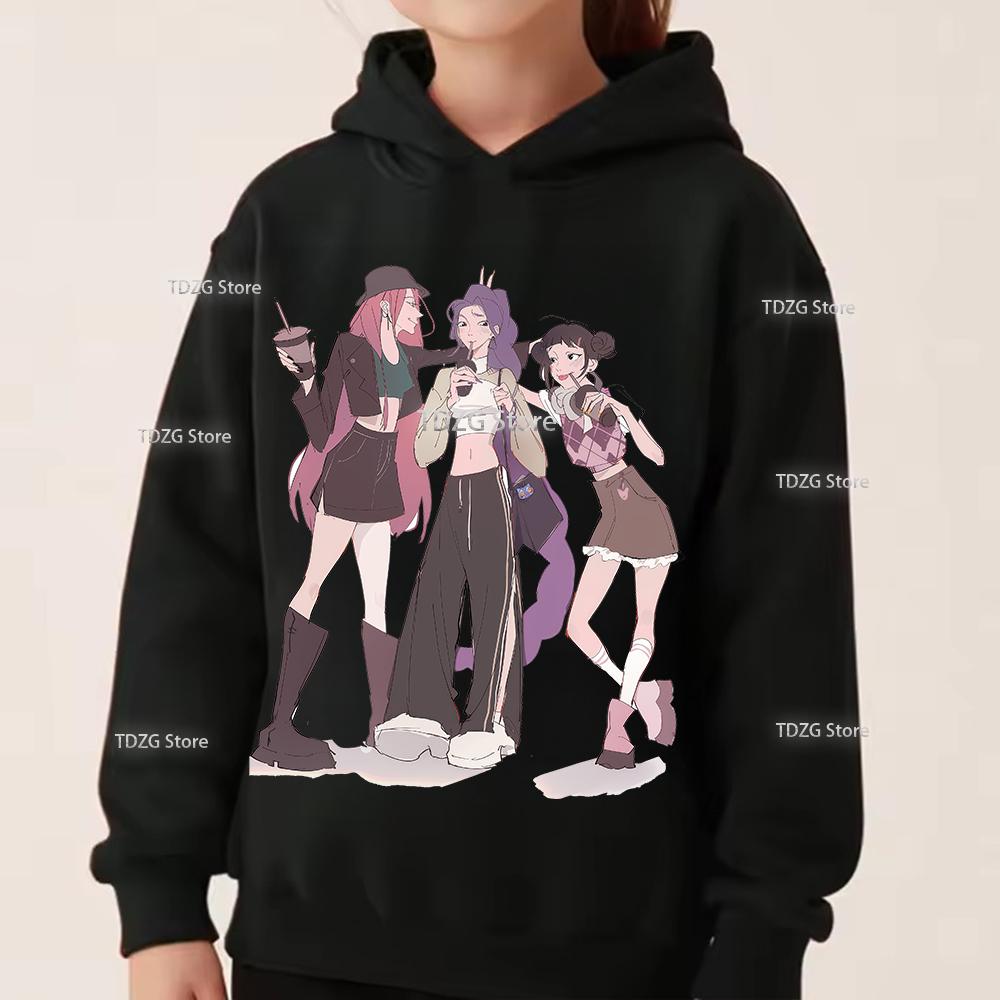 Hoodies & Sweatshirts (kids unisex) Fashion Minimalist Girl Group KPop Demon Hunter Print Boy Girl Fleece Pullover Hoodie Children Clothing