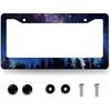 Hibiscus License Plate Frame Beautiful Tropical Flowers Floral License Plate Holder Colorful Stainless Steel Auto Parts Funny License Plate