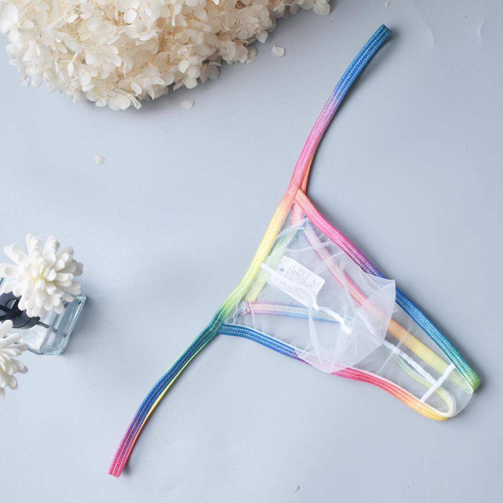 Men's Passionate Thong: Sexy Low-Waist, Transparent Pouch, High-Elastic Underwear B901