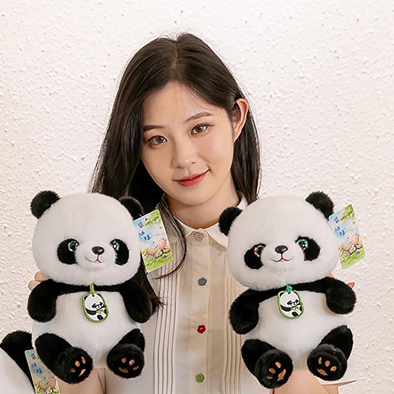 24Cm Green Eyes Chest Listing Super Full Soft Chinese National Treasure Animal Doll Children'S Birthday Chinese Panda Plush Toy