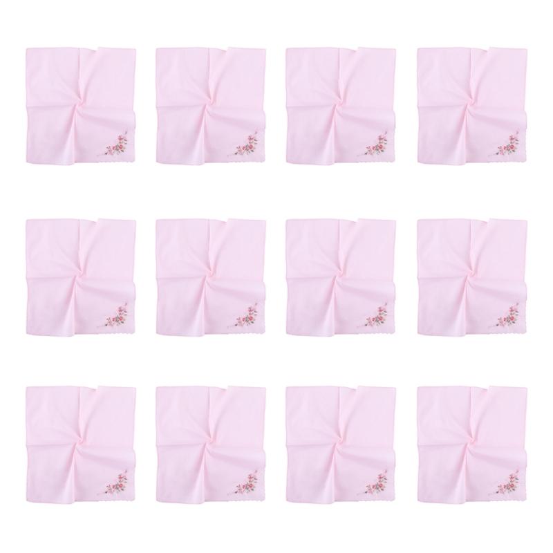 12 Pack Colorful Embroidery Handkerchiefs Soft Fabric Handkerchief Multipurpose Handkerchief for Decoration