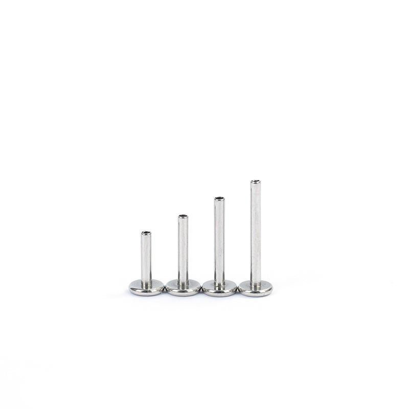 Edelstahl/Titan F136 Flacher Boden Innengewinde Labret Piercing Ohrring Stäbchen
