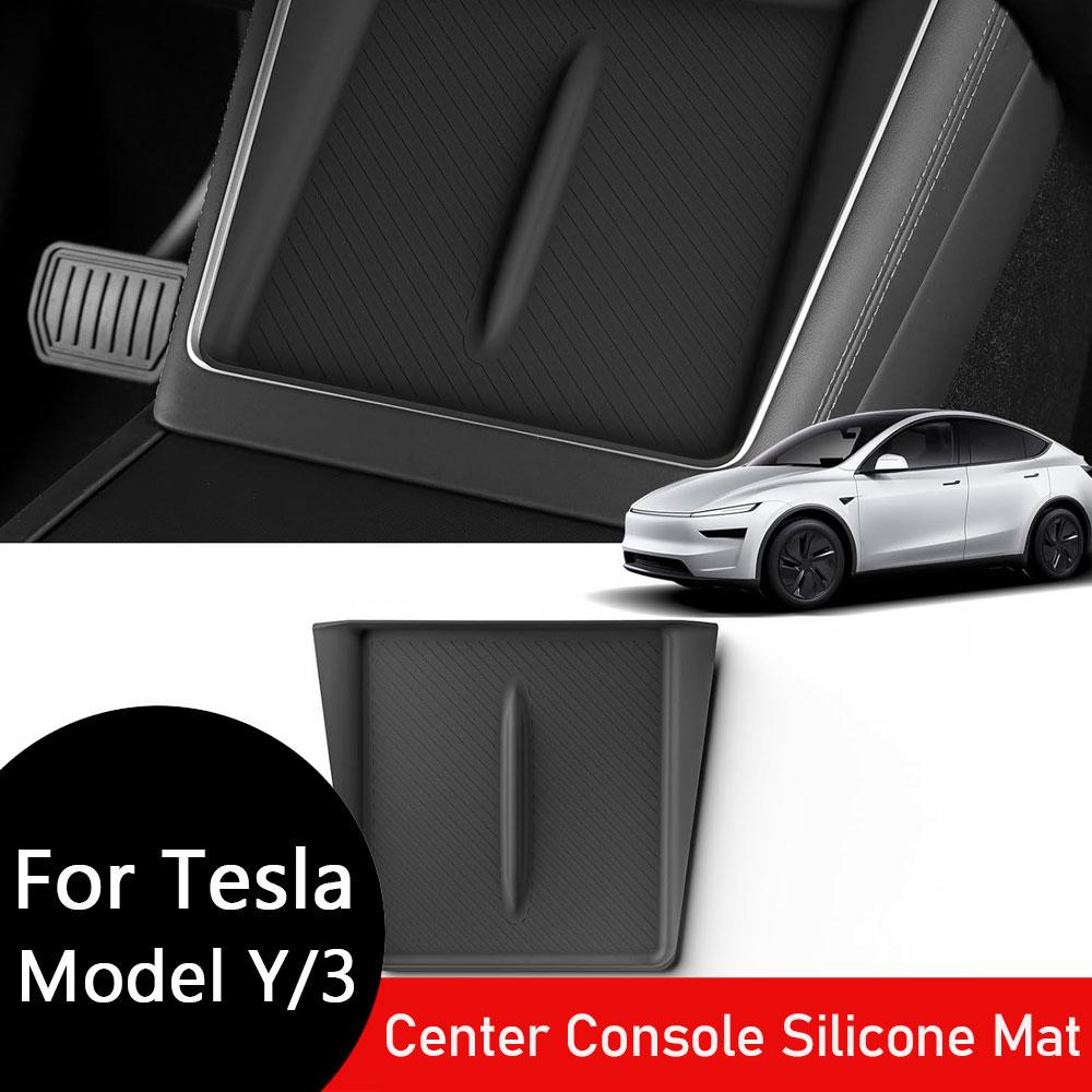 For Tesla Model Y Juniper 2025 Center Console Silicone Mat Designed Refresh,Non-Slip Design For Tesla Model 3 Highland 2024-2026