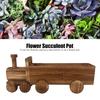 Blumentopf in Zugform, aus Holz, Vintage-Bonsai-Pflanzgefäß, Heim- und Gartendekor, rustikaler Blumentopf mit Abflussloch für Terrasse und Balkon