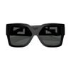 Versace Logo Acetate Square Sunglasses Women's Black 17385093 VERYAAM6BCKLLLLL00-black Lens Width