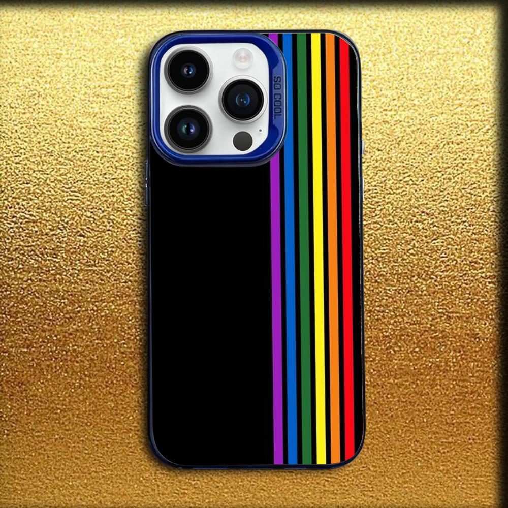 Gay Lesbian LGBT Rainbow Phone Case For iPhone 16,15,14,13,12,11,Mini,Pro,MAX Blue Matte Silicone Cover