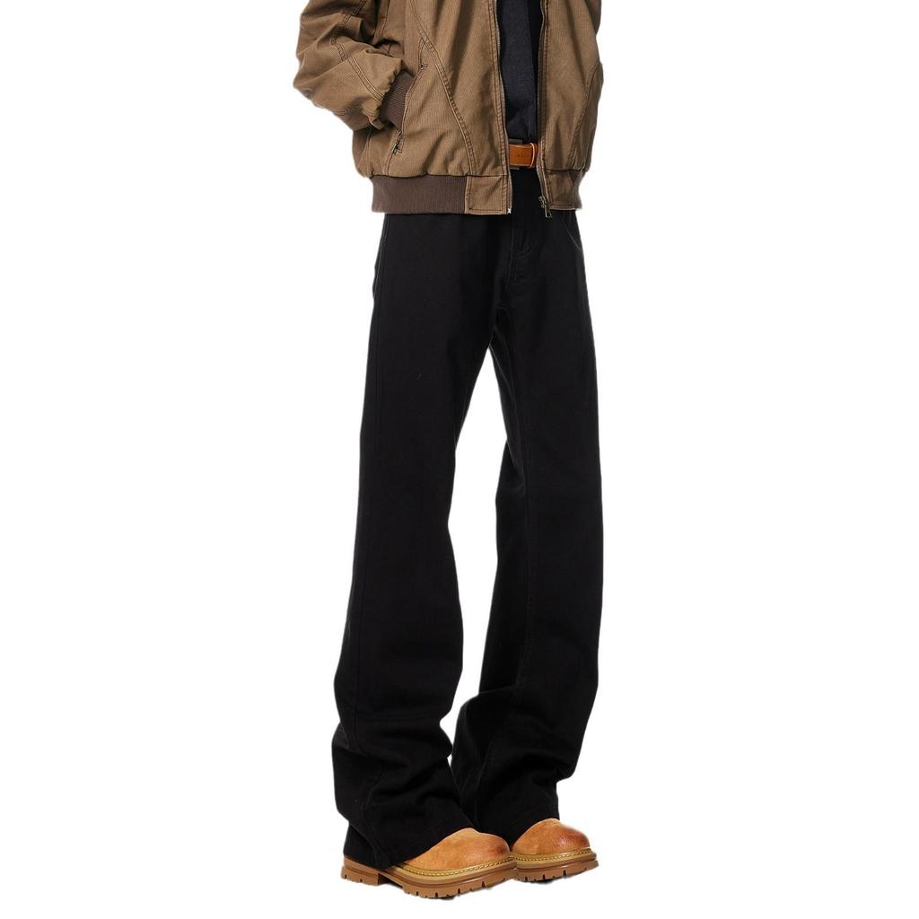Paris Youth Bootcut Scimitar Jeans: Men's Autumn/Winter Loose-Fit Micro-Flare Straight Leg Pants
