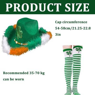 Luxurious Shamrock Hat Set Halloween Themed Hat Comfortable Carnivals Unisex Hat for Cultural Event