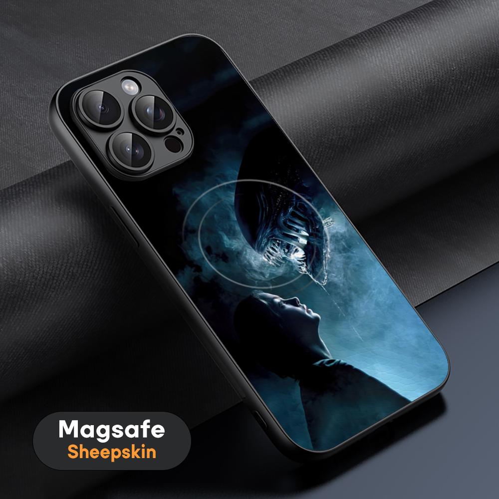 Film Alien M-Mons-TER Cool Phone Case For iPhone 17 16 15 14 13 12 11 Plus Pro Max High-end Luxury Magsafe Sheepskin