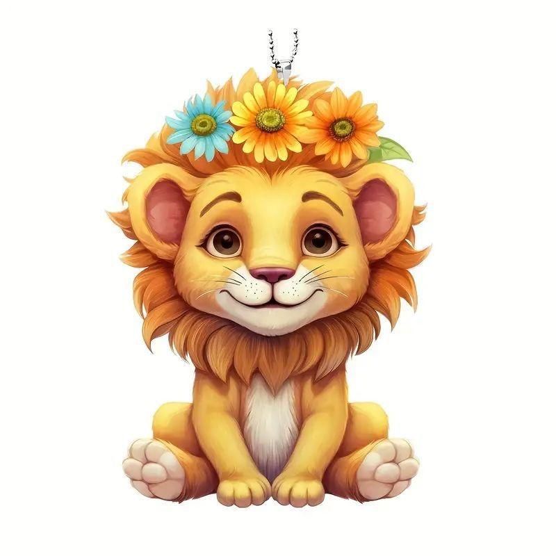 

Acrylic Fun Cartoon Lion Charm For Eyecatching Car Interior Accessories Decor