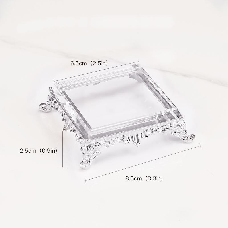 Pyramid Crystal Metal Ornament: Luxury Display Plate for Jewelry, Minerals, Figurines, & Wine