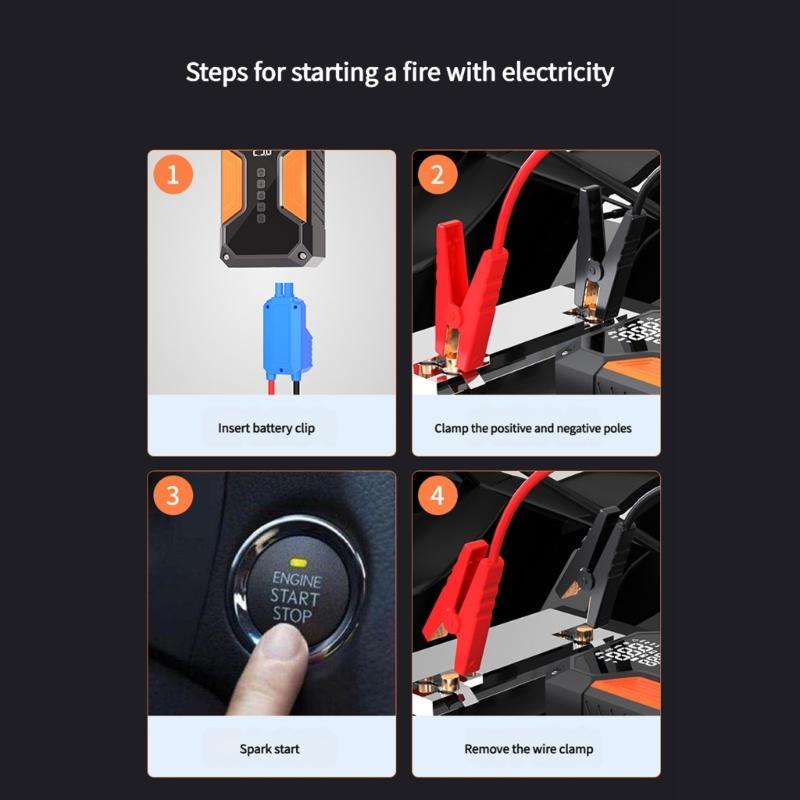 Car Jump Starter with Air Compressor, 8000mAh 12V Portable Jump Starter Car Battery Jump Box with 150PSI Tire Inflator