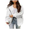 Cardigans Femininos - Cardigan de Tricô Grosso com Abertura Frontal Suéter Feminino de Caimento Solto Manga Longa Roupa Exterior Casual Outono Inverno Para Camadas