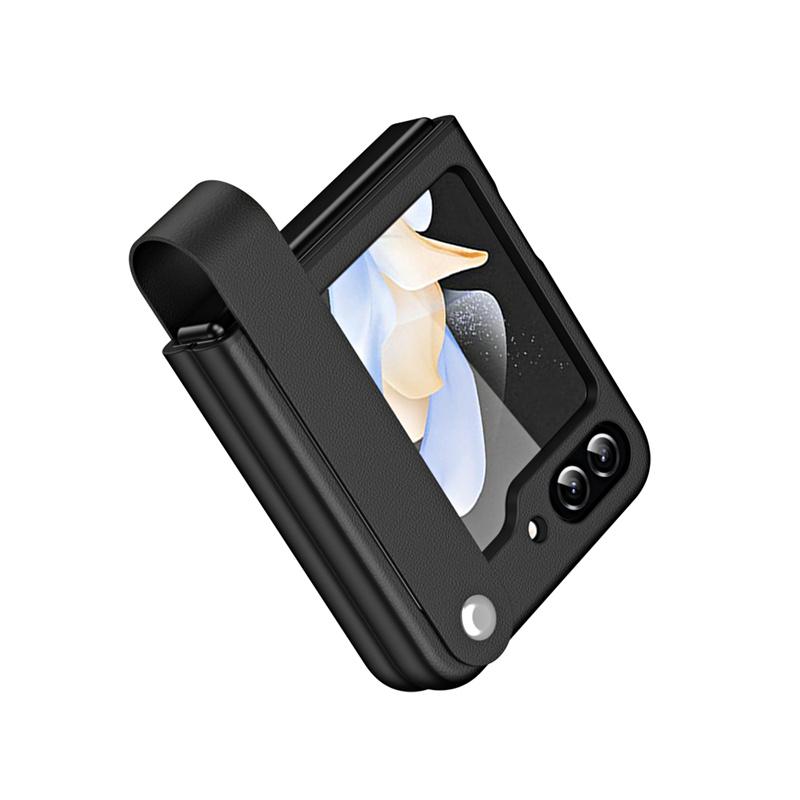 Ultra Thin Skin Friendly Matte for Samsung Galaxy Z Flip 7 FE 6 5 4 3 Case Hand Strap Stand Premium Leather Protective Cover