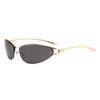 Women's Y2K Cat-Eye Metal Sunglasses - High-End Luxury, European & American Street Style Sun Protection Glasses