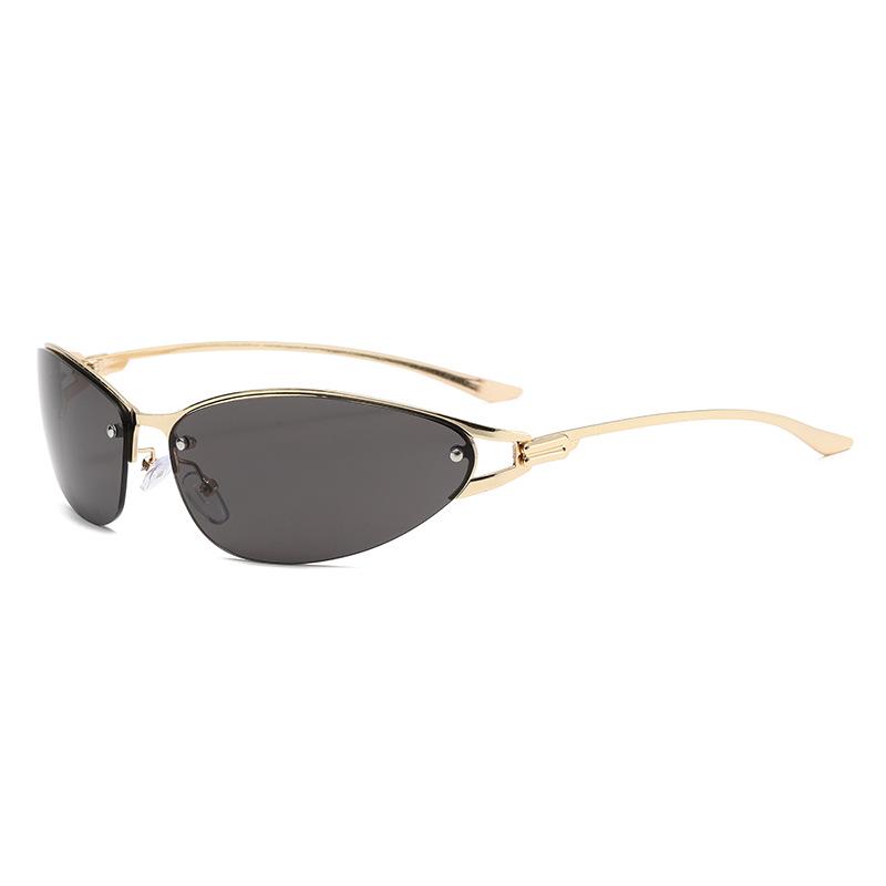 Women's Y2K Cat-Eye Metal Sunglasses - High-End Luxury, European & American Street Style Sun Protection Glasses