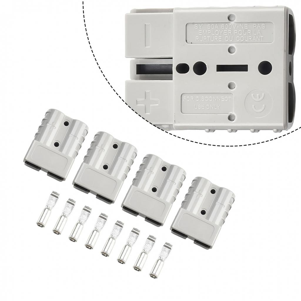 Copper Silver Power Connector Female Gray High Plastic