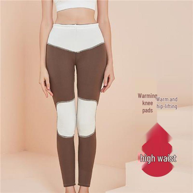 High Waist Thermal Knee-Lined Leggings for Women - Thick, Fleece-Lined, Winter Warmth and Body Shaping.