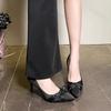 Pointed Toe Women High Heels Spring Autumn Elegant Thin Heels Fashion Single Shoes Bow Knot Outdoor Non Slip Luxury Party Pumps