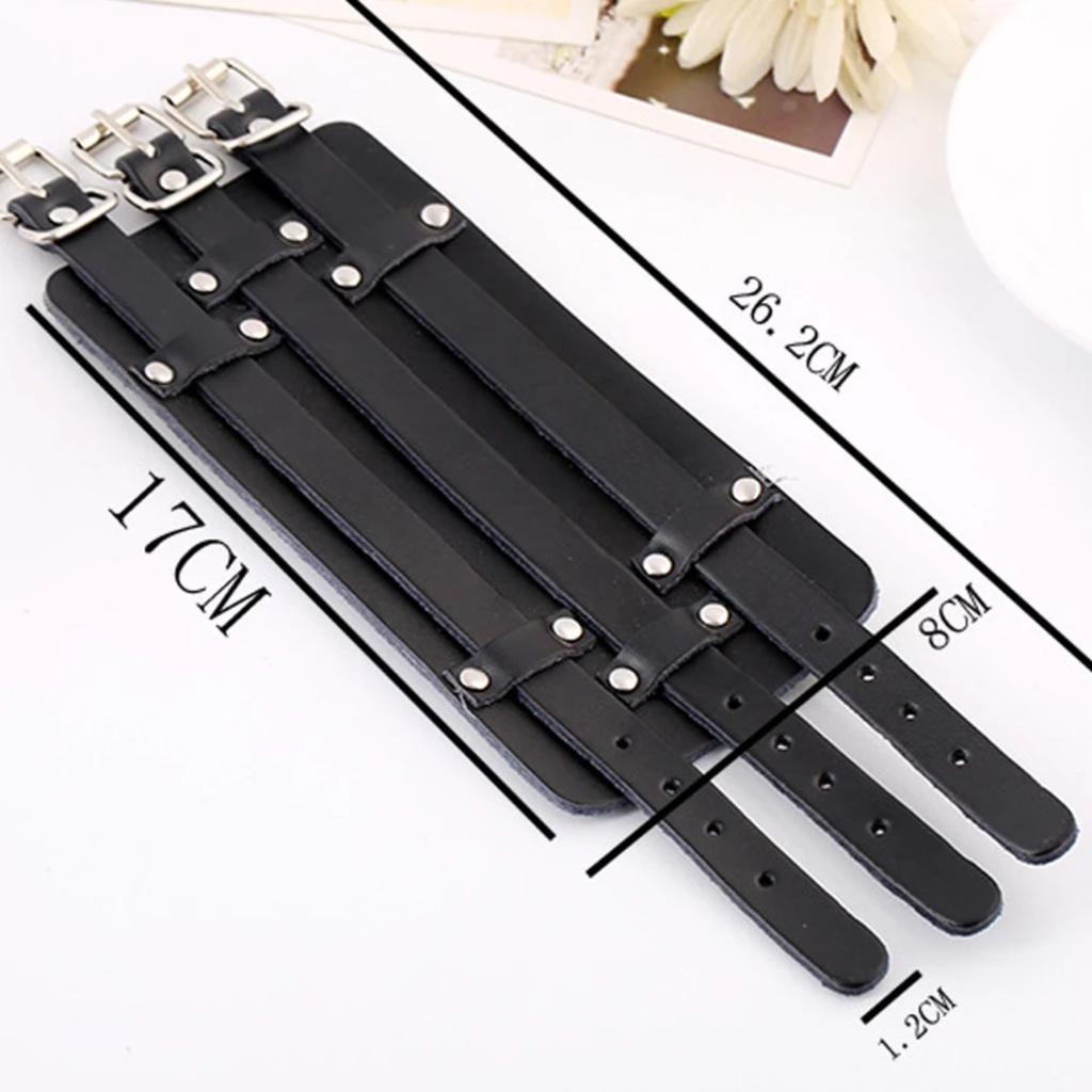 Exaggerated Punk Leather Bangle Women Punk Bracelet Men Simple Pure Color Wide Leather Multi Layer Yoga Jewelry Pary Gift