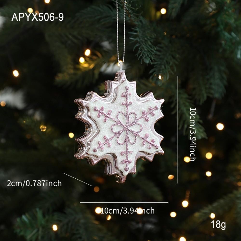 Snowflake Christmas Tree Ornament PVC 3D Pink Pendant DIY Lollipop Ornaments Holiday Decor