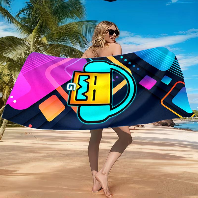 Geometry Dash: Dance To The Beat Beach Towel, Quick-drying, Easy To Care For, Suitable for Both Fitness and Beach Vacations,Sports Essential