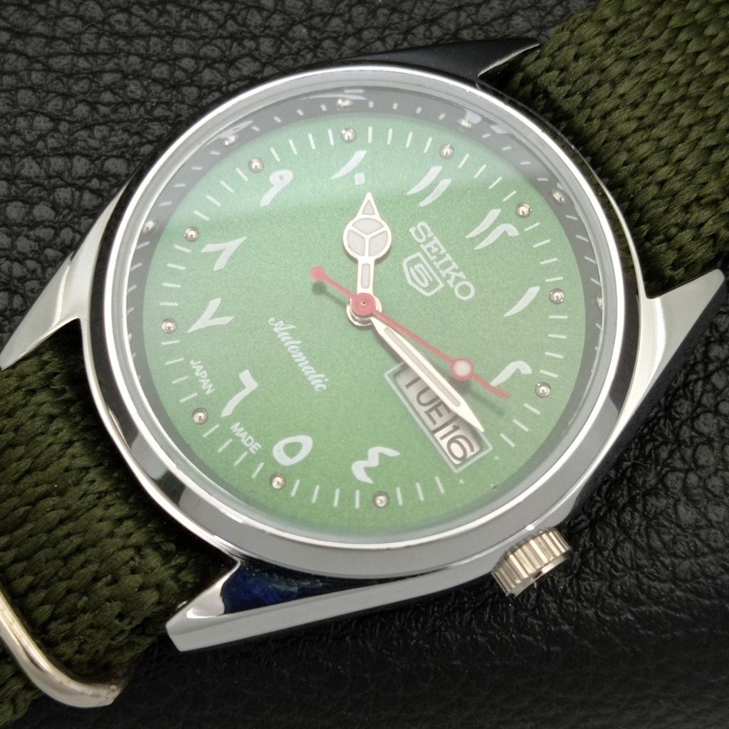 AUTOMATIC VINTAGE REFURBISHED SEIKO 5 JAPAN 6309A MENS GREEN WATCH a441220-4 Sk-a441220