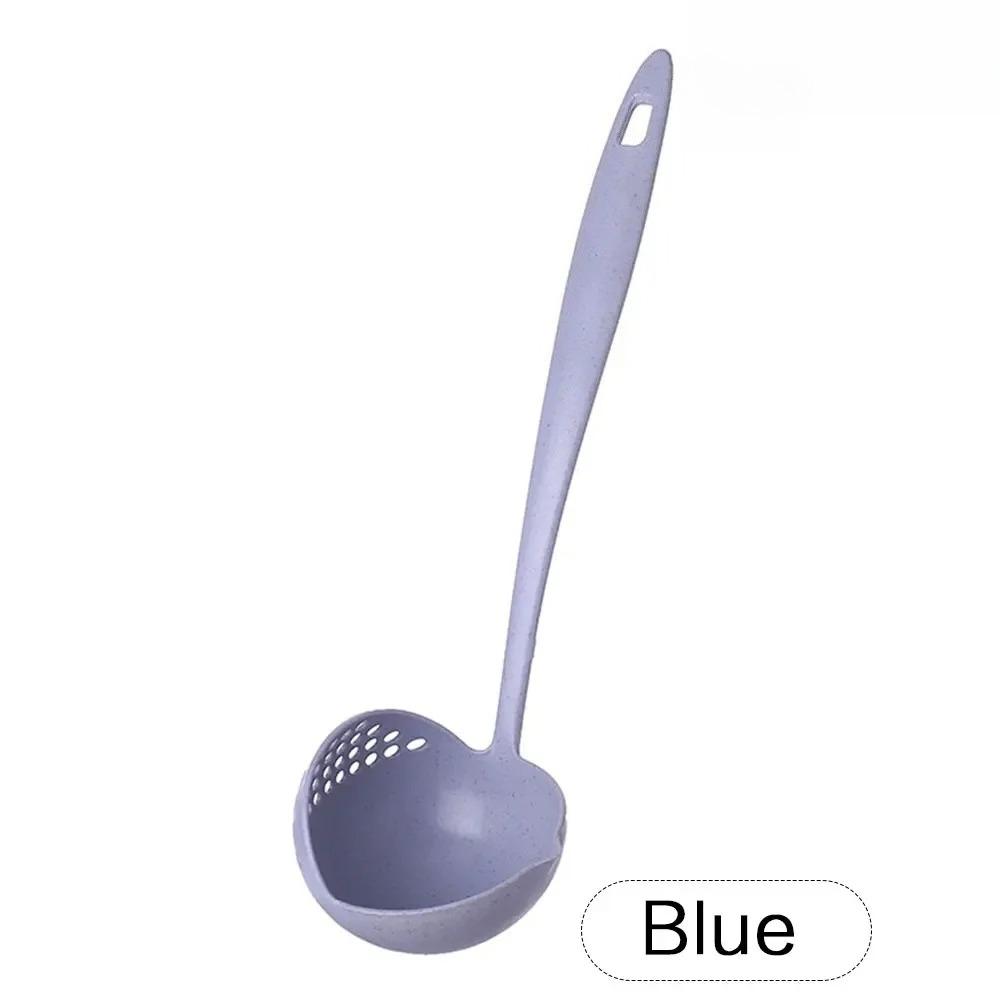 The 2 In 1 Kitchen Spoon Spoon Long Handle Plastic Colander Filter Tableware Hot Pot Spoon