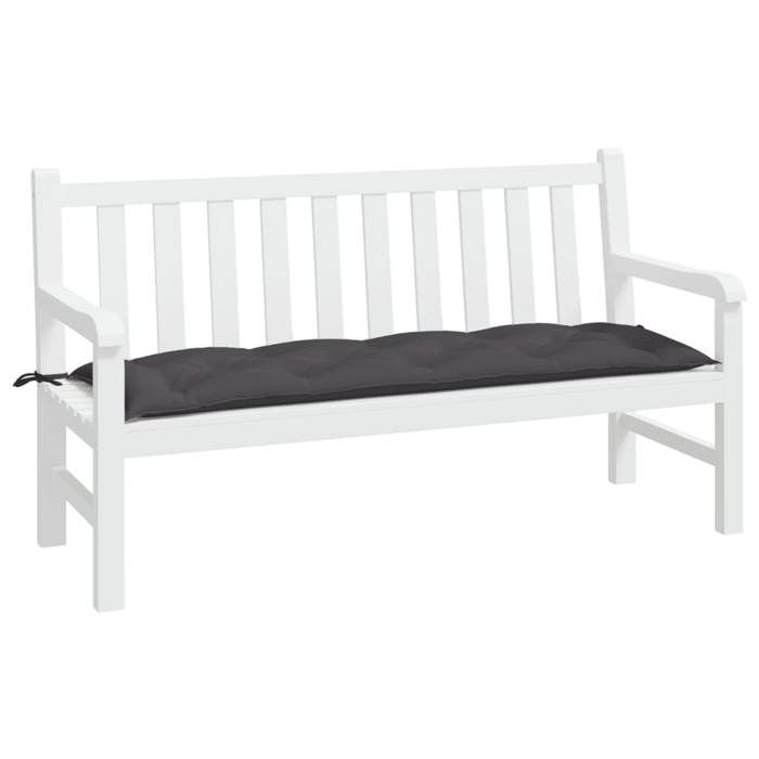 VidaXL Coussin de Banc de Jardin, Revêtement de Banc avec Jeux de Cordes, Coussin d'Extérieur Imperméable, Anthracite 361602