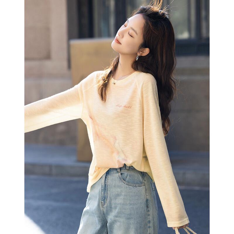 Demana Women's Printed Long Sleeve Round Neck T-Shirt