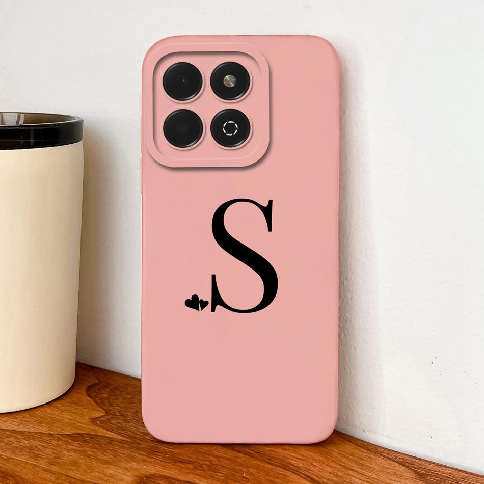 For Honor X6B Plus Case Simple Heart Letters Soft Liquid Silicone Phone Housing For Honor X6 B X6b+ Full Protection Back Covers