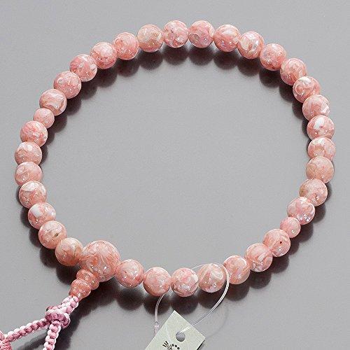 [Takita Buddhist Altar Shop] Women's Buddhist Prayer Beads, Pink Shell, 8mm Beads, Silk Odamaki Bonten Tassel, Prayer Beads Bag Included, Suitable for