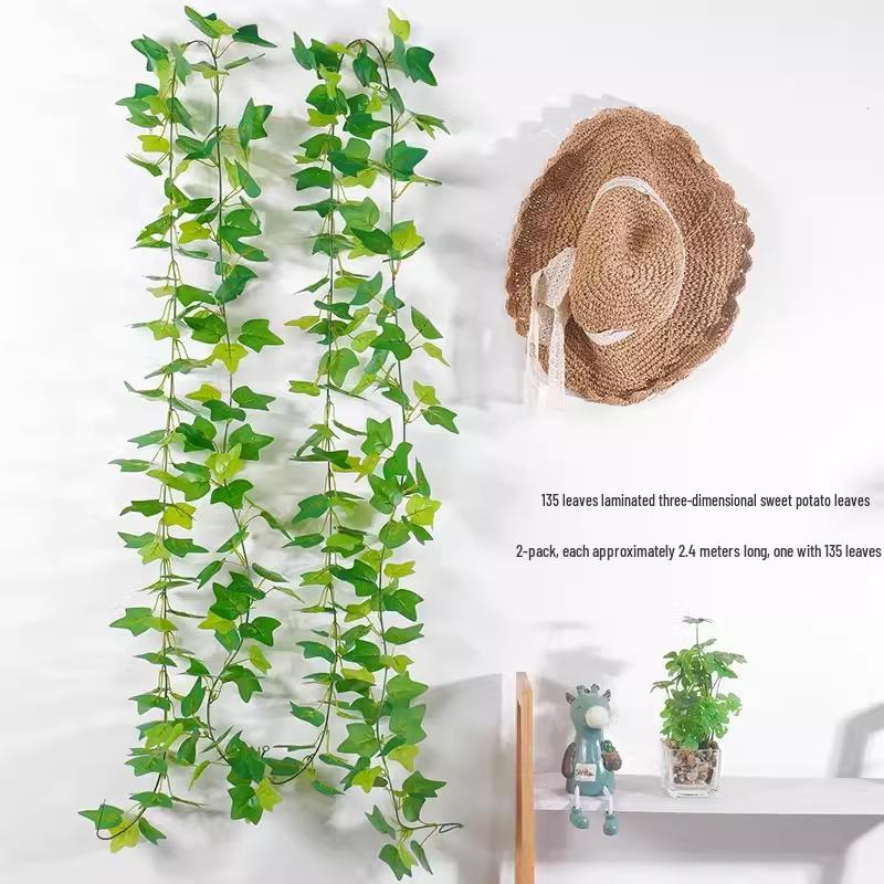 Rattan Vine Decorative Fake Leaves for Ceiling and Pipe Covering