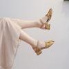 1979-28 Baotou sandals women's 2025 summer new Internet celebrity summer fashion small heel pig cage shoes