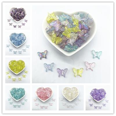 30pcs 15mm Colour AB Butterfly Shape Acrylic Beads Loose Spacer Beads for Jewelry Makeing DIY Accessories