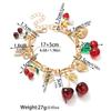 1 Pulsera de Cereza Dulce y Linda con Sencillo y Versátil Lazo de Amor y Pulsera con Borla