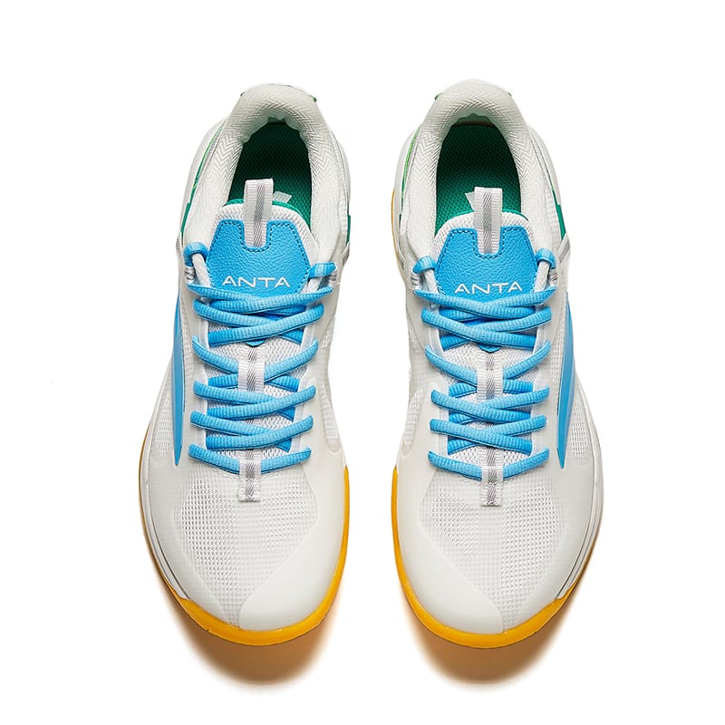 Anta Mesh Cushioning Low top Badminton Shoes Men's White Blue 912624401F-1