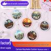 Iconic Landmark Acrylic Keychain Pendant - National Style Architecture Commemorative Souvenir