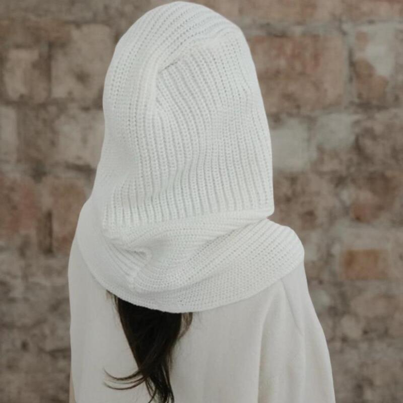 Women's Hooded Knit Balaclava Shawl Winter Beanie