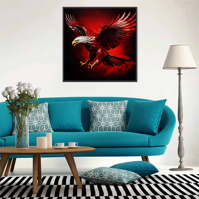 New Arrival 5D DIY Full Circle Diamond Painting "Red Flying Eagle" Embroidery Cross Stitch Home Decor Gift