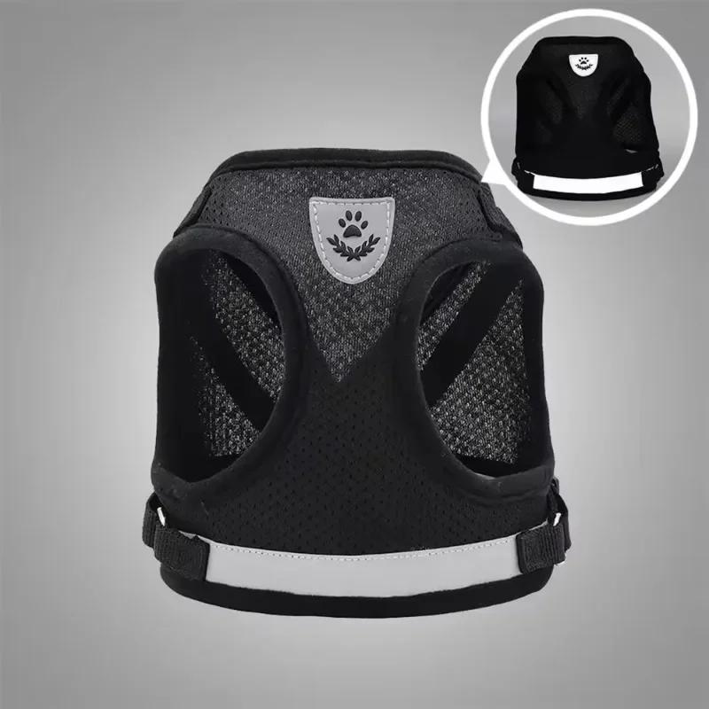 Verstellbares Mesh Hunde Geschirr für Kleine Mittelgroße Haustier Accessoires, Polyester Welpenhalsband, Führleine