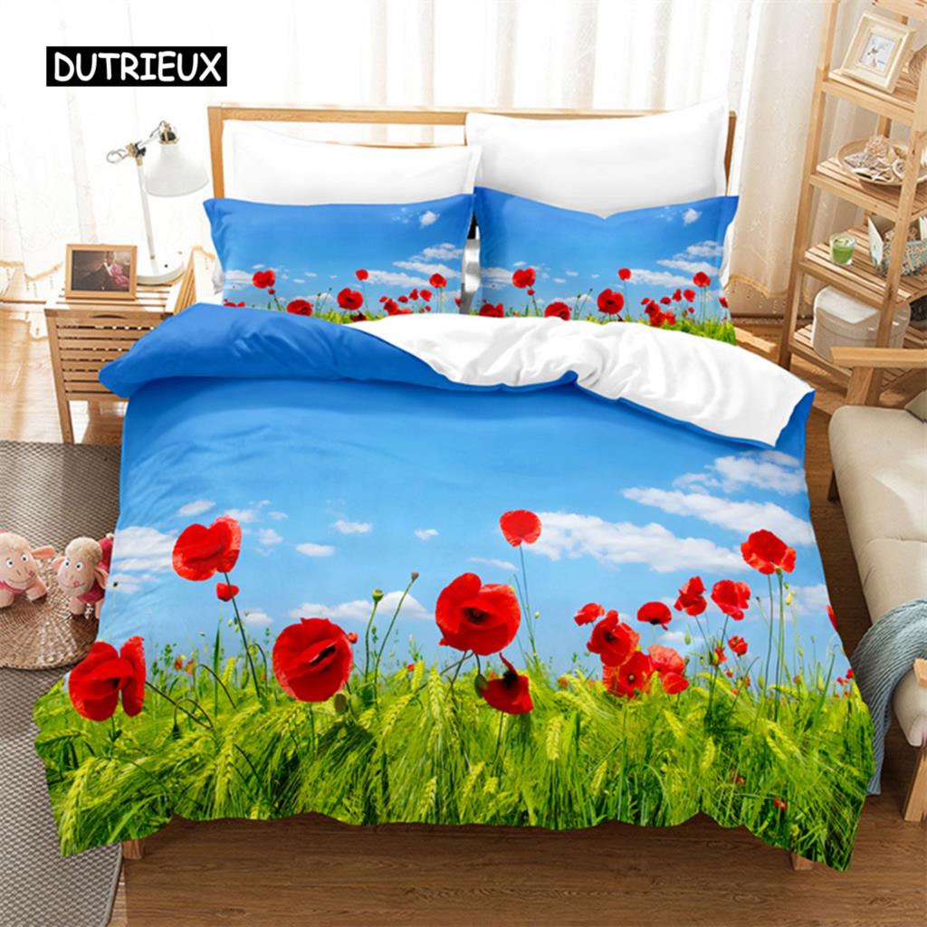 Butterfly Flower Queen Bedding Set Duvet Cover Set Bedding Digital Printing Bed Linen King Size Duvet Cover Set Bedding Set