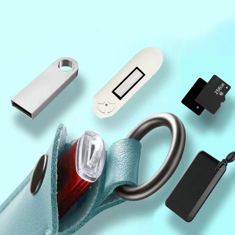 USB Flash Drive Leather Storage Bag Lightweight and Versatility Case for USB Stick and Small Electronic Accessories